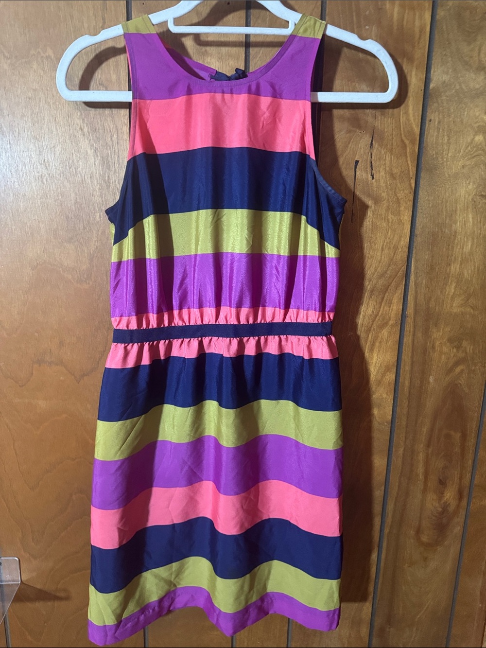 LOFT Girls Bright Striped Sleeveless Dress in Pink, Purple, Navy & Olive